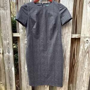 Lauren Ralph Lauren Plaid Ponte Sheath Dress 4 Office Siren Old Money Minimalist